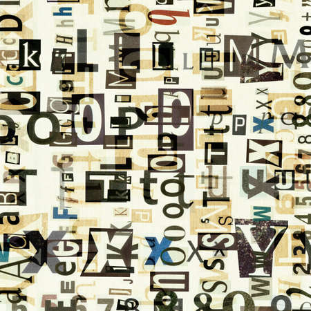 newspaper, magazine collage letters backgroundの写真素材