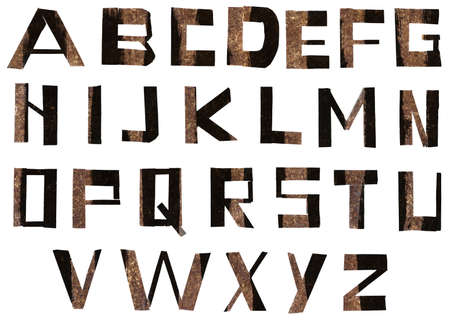 alphabet letters made from painted paperの写真素材