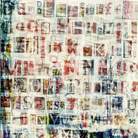 newspaper, magazine collage grunge backgroundの写真素材