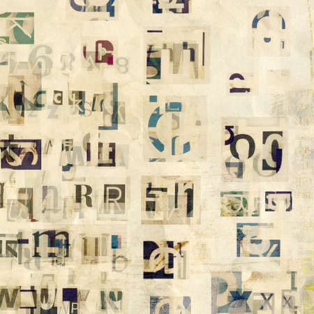 newspaper, magazine collage grunge backgroundの写真素材