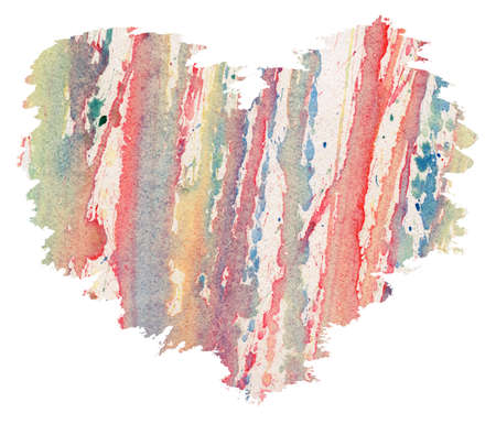 Watercolor heart from splashesの写真素材