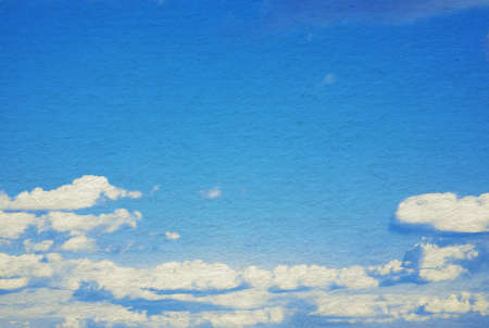 Blue sky, clouds and sun light. Summer time.の写真素材