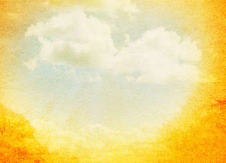 Painted watercolor cloud and sky. Spring, summer background.の写真素材