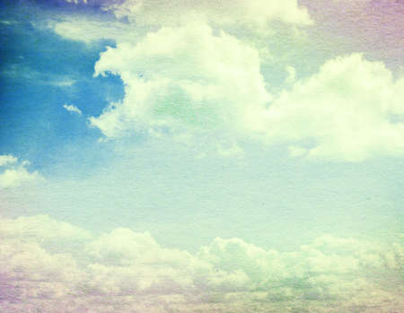 Colorful cloud and sky on grainy paper.の写真素材