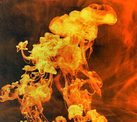 Abstract red flame with smoke.の写真素材