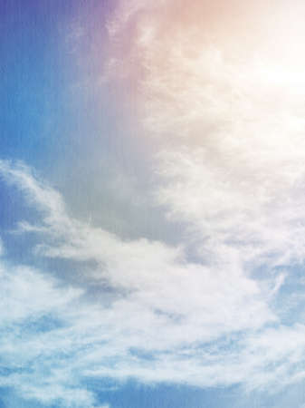 Vintage sky with clouds and sun lightの写真素材