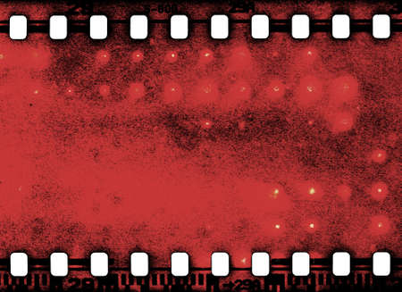 grunge scratched film strip backgroundの写真素材