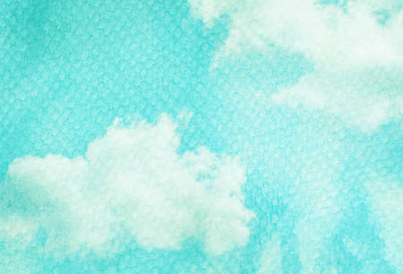 Blue watercolor cloud and sky. Spring, summer background.