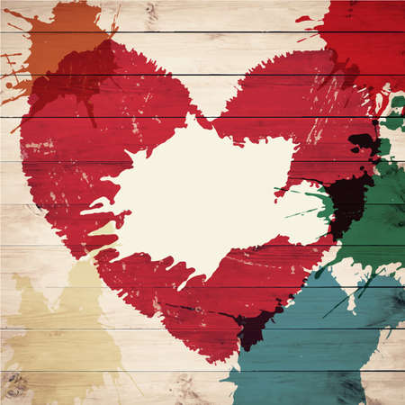 Old wooden background with Valentine\\のイラスト素材