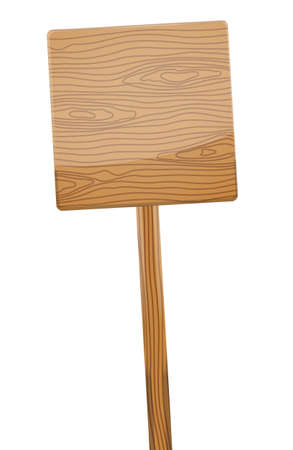 Wooden sign post on white background. Vector illustrationのイラスト素材