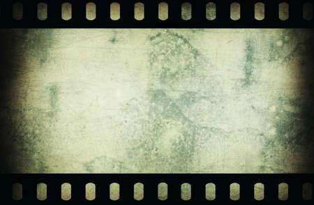 Grunge scratched film strip background with copy spaceの写真素材