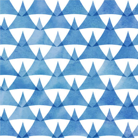 Blue triangle watercolor pattern.のイラスト素材