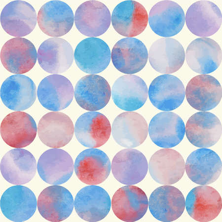Decorative pattern with drawn watercolor circles