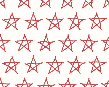 Red stars textile backdrop. のイラスト素材