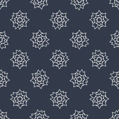 Seamless white stars on black background