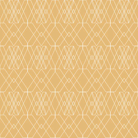 Seamless symmetrical white geometric shapes on brown background, textile backdrop. Can be used as fabric pattern.のイラスト素材