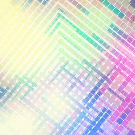 Painted abstract geometric background from blue square on light paper textureのイラスト素材