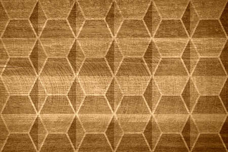 Brown wooden pattern and texture from geometric shapes, floor, wall, ceilingの写真素材
