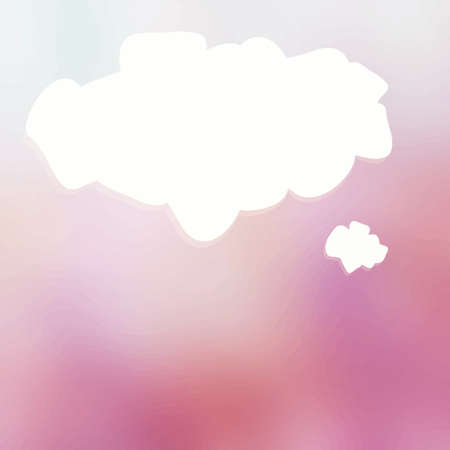 Colorful abstract blurry background with speech bubble or white clouds. Blurred vector texture.のイラスト素材