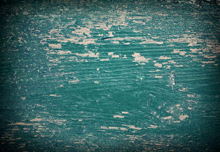 Blue painted weathered wall fence floor table surface. Wooden texture.の写真素材