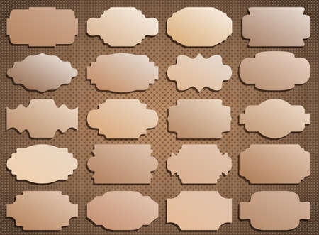 Vector decorative ornate frames on grid background.のイラスト素材