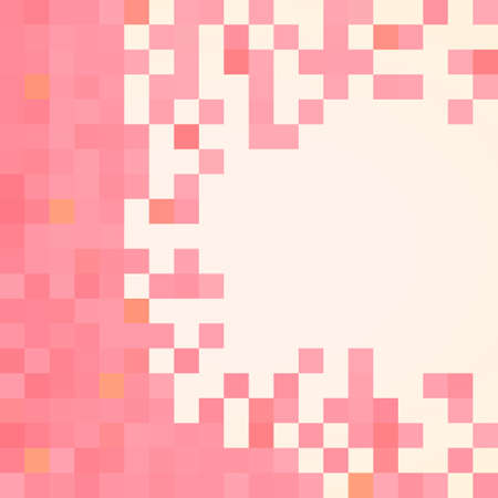 Pink pattern made of squares with copy space. Pixel mosaic background.のイラスト素材