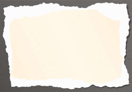 Beige torn grainy paper on gray background.のイラスト素材