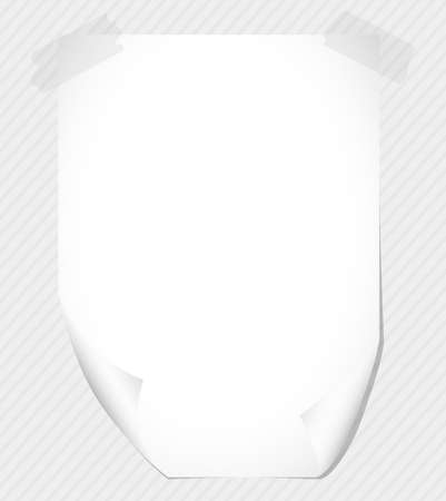 Gray paper with adhesive tape on striped background.のイラスト素材