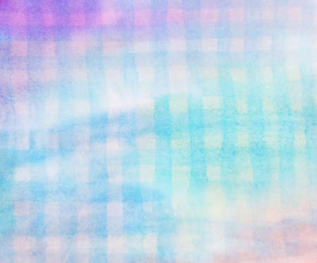 Blue lines and squares painted watercolor pattern.の写真素材