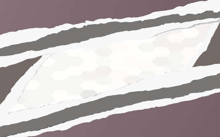 Torn dark paper pieces are stuck on hexagon pattern.のイラスト素材