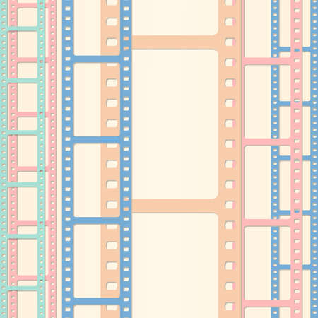 Set of colorful film or camera strips in vertical position.のイラスト素材