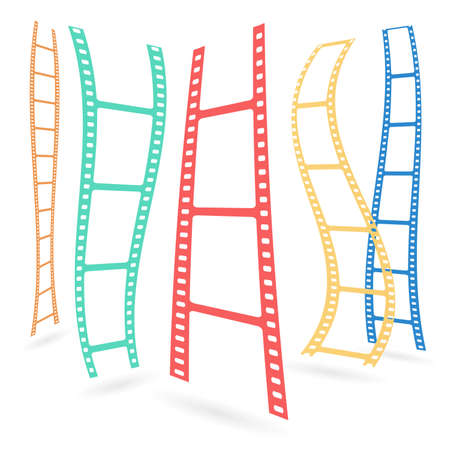 Set of colorful film or camera strips in vertical position.のイラスト素材