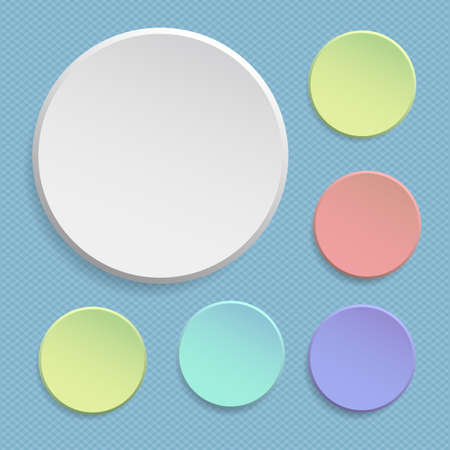 Round offer paper sticker or badges, colorful banners set.のイラスト素材