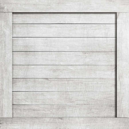 Side of white scratched wooden crate, box, wall or frame.の写真素材