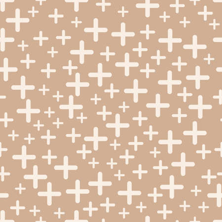 Plus or abstract stars seamless pattern. Textile or wrapping paper