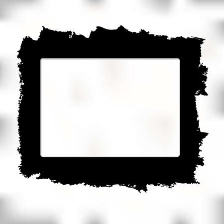 Black grunge watercolor, ink frame created of brush strokes.のイラスト素材