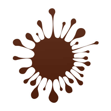 Brown chocolate splash, drop on white background.のイラスト素材