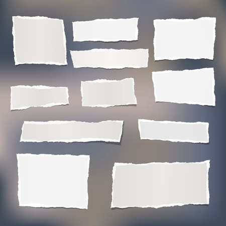 Ripped striped note, copybook, notebook paper stuck.のイラスト素材