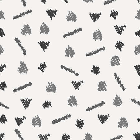 Cracked black scribbled seamless pattern. Textile or wrapping paperのイラスト素材