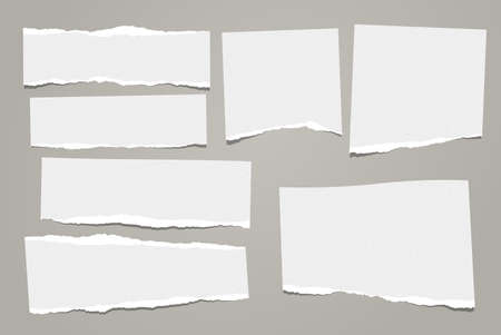 White ripped note, notebook paper stuck with sticky tape on black background.のイラスト素材