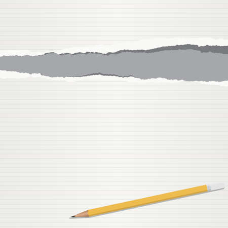 White lined ripped notebook paper sheetのイラスト素材