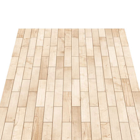 Empty gray wooden tabletop, vertical planks on white backgroundの写真素材