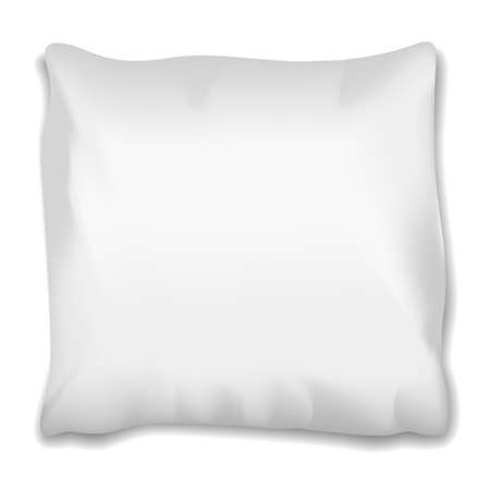 Square pillow with shadow on white background for good, healthy sleep.のイラスト素材
