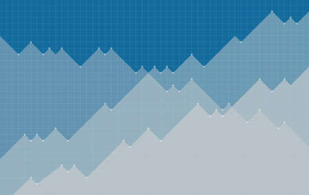 Bull and bear market lined charts, graphic falling down. Financial and economic crisis. Vector illustrationのイラスト素材