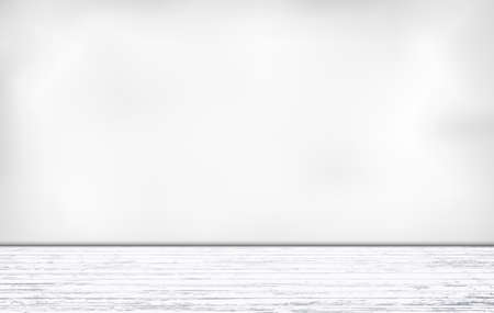 White wall background with horizontal wooden floor. Vector illustrationのイラスト素材
