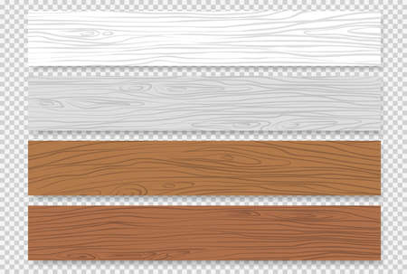 White and brown wooden planks or banners with shadow are isolated on squared backgroundのイラスト素材