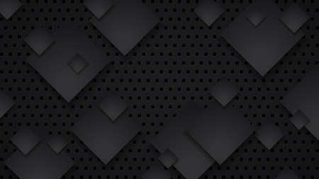 Black technology background with dotted stylized shapes, soft shadow and space for your ad text. Vector illustrationのイラスト素材