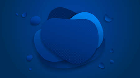 Abstract blue liquid banner with gradient. Dynamical geometric forms, shapes. Template for design or...