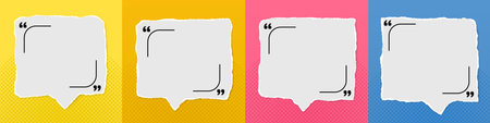 Torn paper, text bubble or quotes frame, design element for social media.のイラスト素材