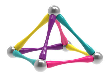 Children's magnetic toy with steel balls in the form of a piramid. Children's sensory games,...